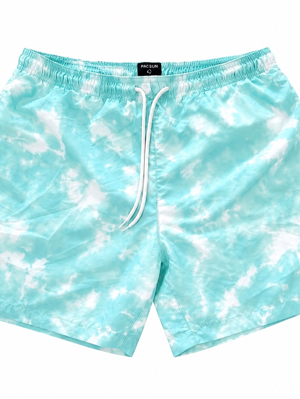 PacSun Blue & White Tie-dye Swim Shorts Trunks Size L Men's